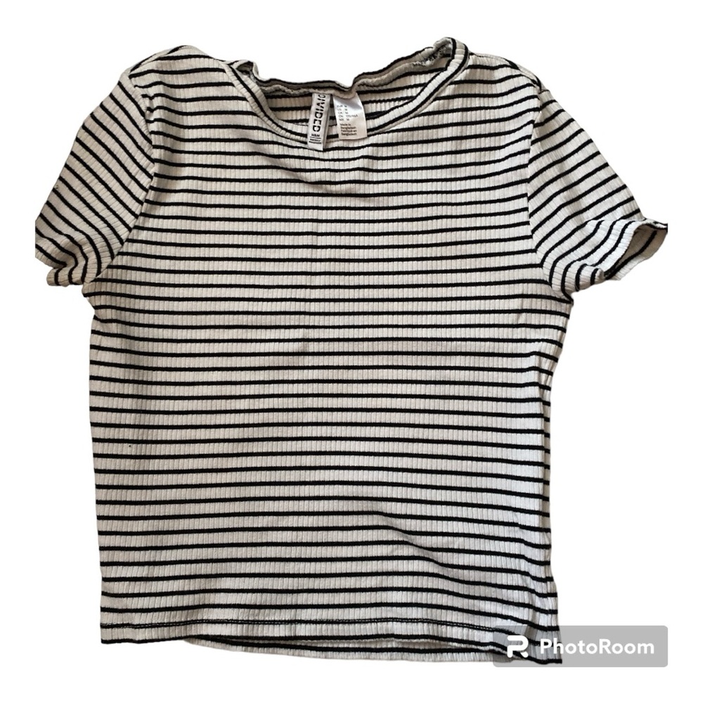 H&M Divided Striped Ribbed Crop Top
